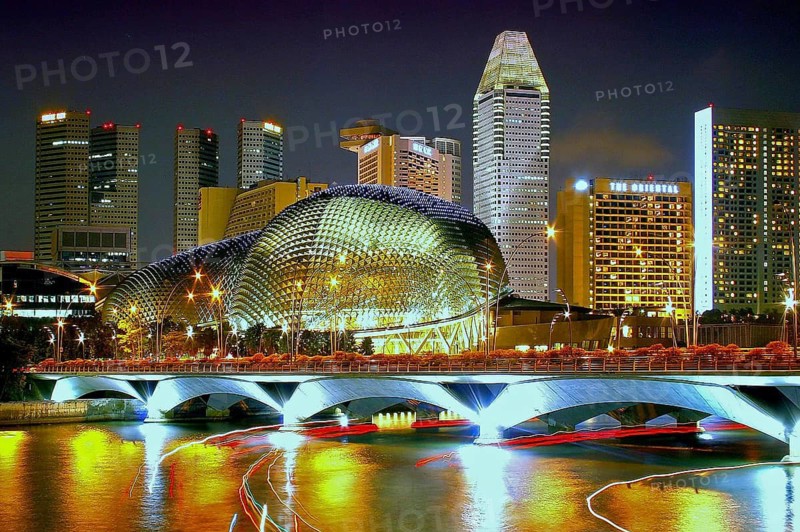 Singapore skyline at night