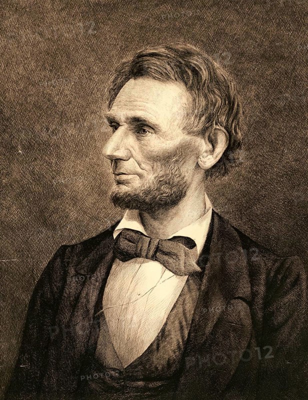 Abraham Lincoln (born 12 February 1809 near Hodgenville, died 15 April 1865 in Washington, D.C.) served as the 16th President of the United States of America from 1861 to 1865. First elected in 1860, he was re-elected in 1864 for a second term. He was the first President from the Republican Party and the first to be assassinated, an authentic, digitally restored reproduction of a 19th-century original, exact date of the depiction unknown, historical