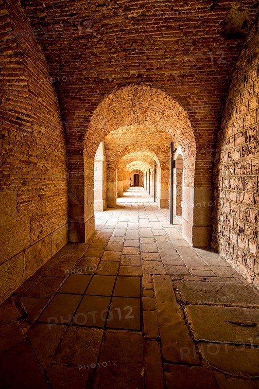Montjuic Castle old military fortress on Montjuic Mountain overlooking the city, Barcelona, Spain