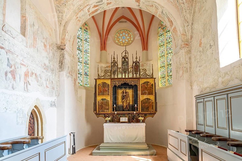 Altar of the fortified church in Cisnadie or Heltau, Transylvania, Romania