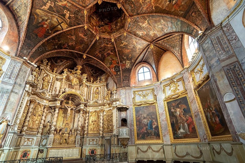 Villefranche de Rouergue. City of Art and History. Chapel of the Black Penitents, baroque art 17th. Aveyron. Occitanie. France