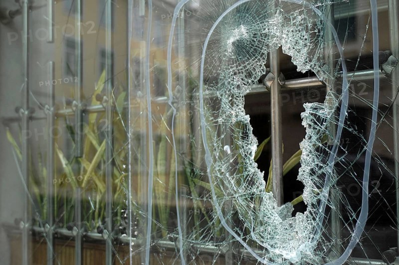 Broken window, glass, broken glass, burglary, theft, vandalism