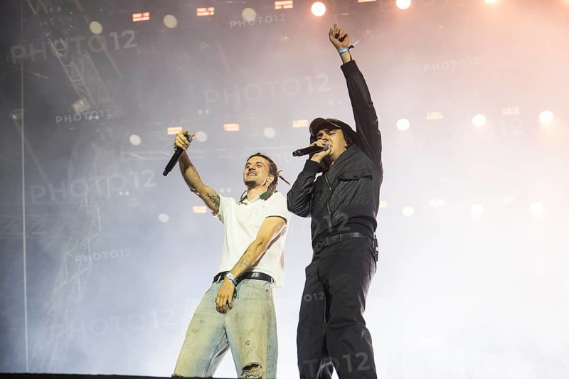 Ion Miles and Longus Mongus, rappers of the band BHZ at Highfield Festival on Friday, Störmthaler See, 14.08.2026