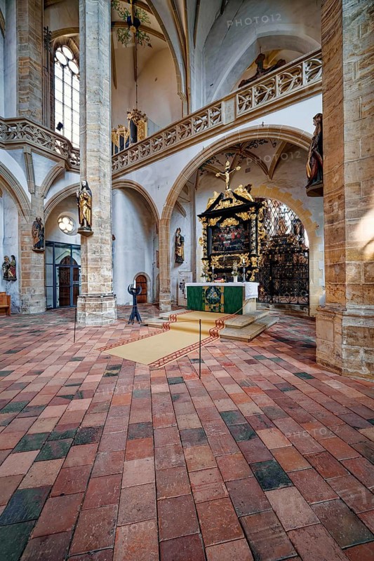 Altar, Freiberg Cathedral St. Marien, religious building, interior, Silberweg interior, ore mining, silver mining, Margrave Otto der Reiche, Wettiner, Freiberg, Saxony, Germany