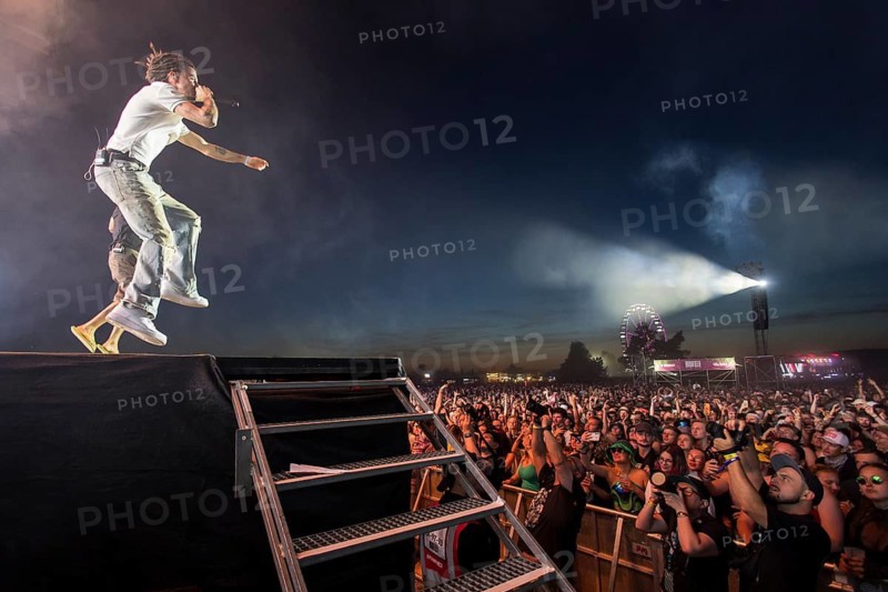 Ion Miles, rapper of the band BHZ at Highfield Festival on Friday, Störmthaler See, 14.08.2026