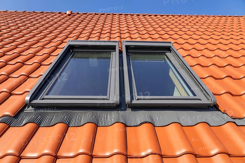 Roof windows on a new single-family house