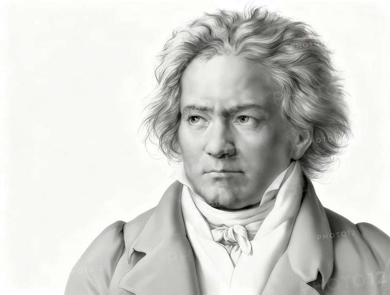 Ludwig van Beethoven, 1770 -1827, German composer, digitally edited based on a historical illustration