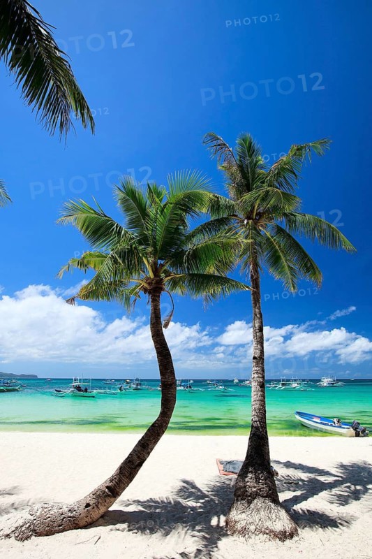 Beach on Boracay, Philippines, Asia, Boracay island, palm beach, beach, cumulus clouds, dream beach
