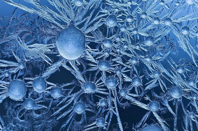 Ice crystals, ice, close-up, patterns, snowflakes, structures