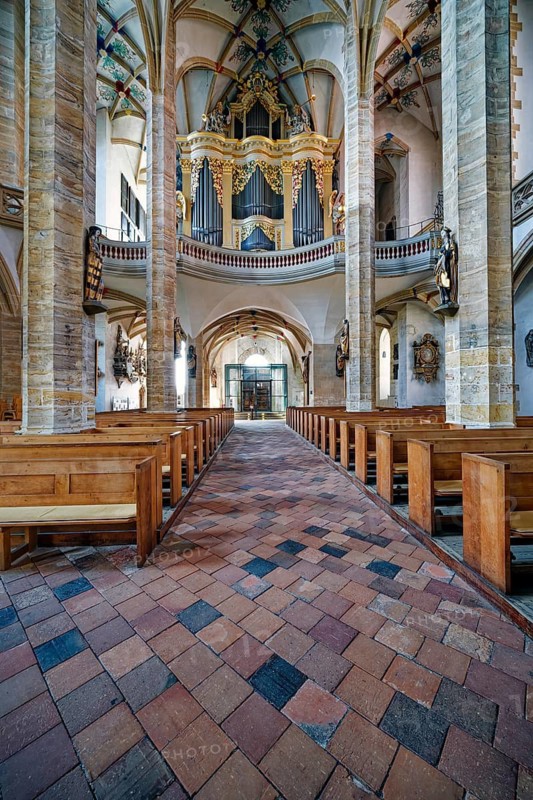 Longhouse, Great Silbermann organ, Freiberg Cathedral St. Marien, religious building, interior, Silberweg interior, ore mining, silver mining, Margrave Otto the Reiche, Wettiner, Freiberg, Saxony, Germany
