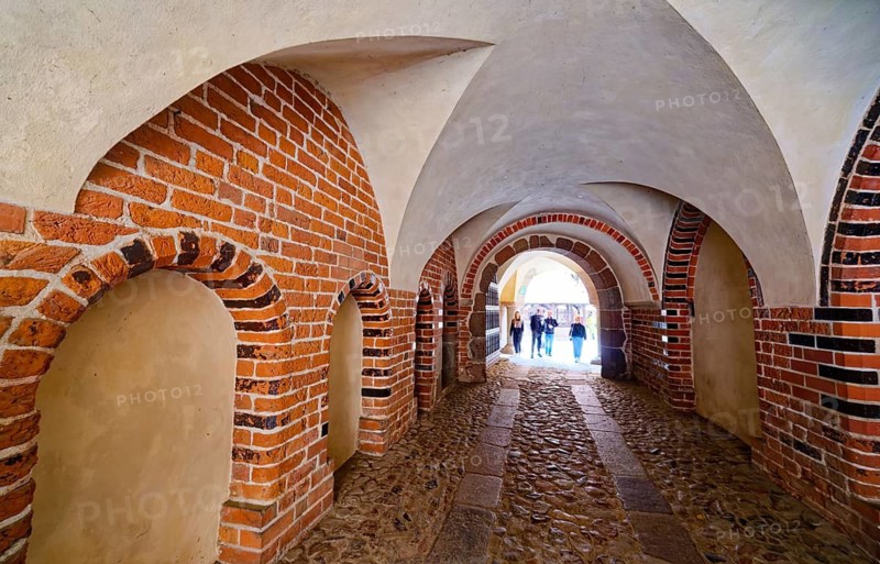 Interior view of Malbork Castle. The Malborku Castle, Zamek w Malborku, is a neo-Gothic lowland castle built by the Teutonic Order, and is a UNESCO World Heritage Site. Malbork, Pomerania, Poland