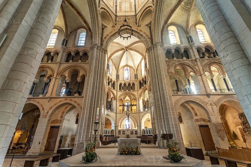 Interior of the Limburg Cathedral Georgsdom in Limburg an der Lahn, Hesse, Germany