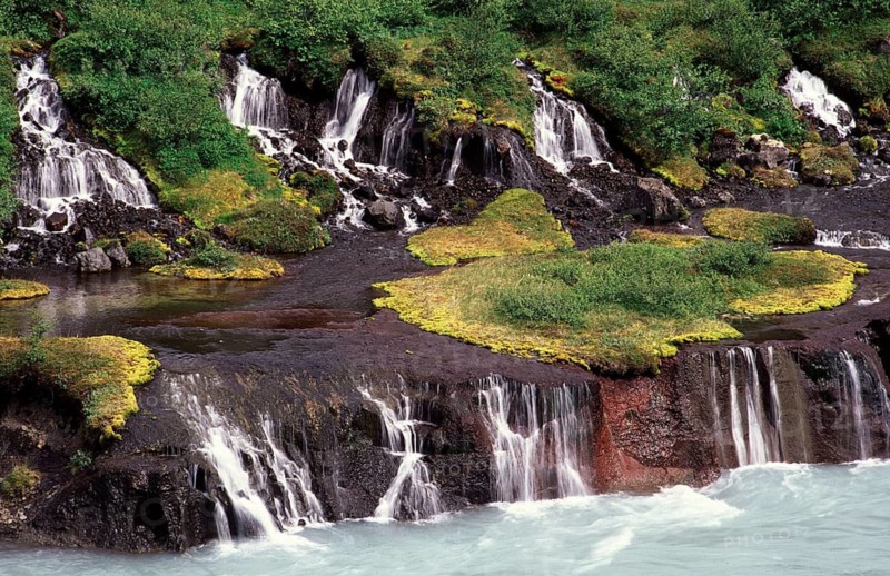 Iceland, waterfall, waterfalls, Husafell, river