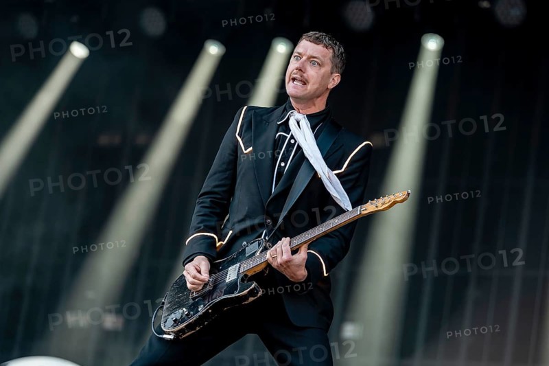 Guitarist Nicholaus Arson from the Swedish rock band The Hives live on the Utopia Stage during the Rock im Park Festival on the Zeppelin Field in Nuremberg, Germany on 07.06.2026