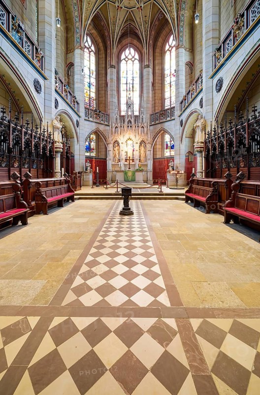 Wittenberg Castle Church, former residence of the Saxon Electors, Renaissance, Reformation, Martin Luther, 95 theses, Luther memorial, chancel, interior, interior view, Luther city Wittenberg, Saxony-Anhalt, Germany