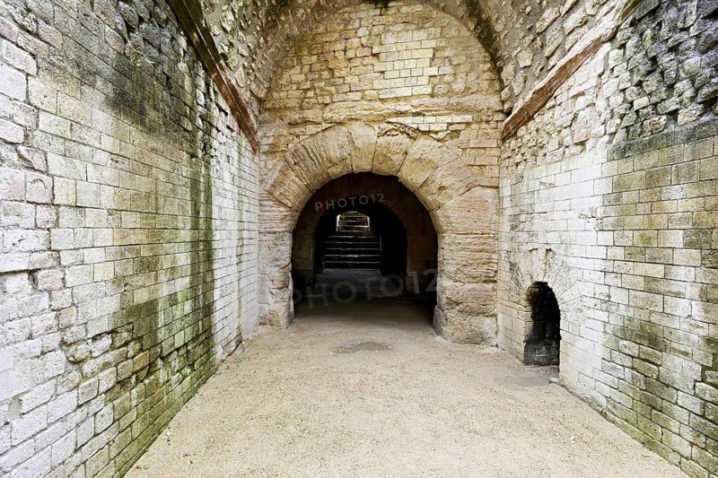 Interior view, walls of the Roman Amphitheatre, Arles, southern France, France
