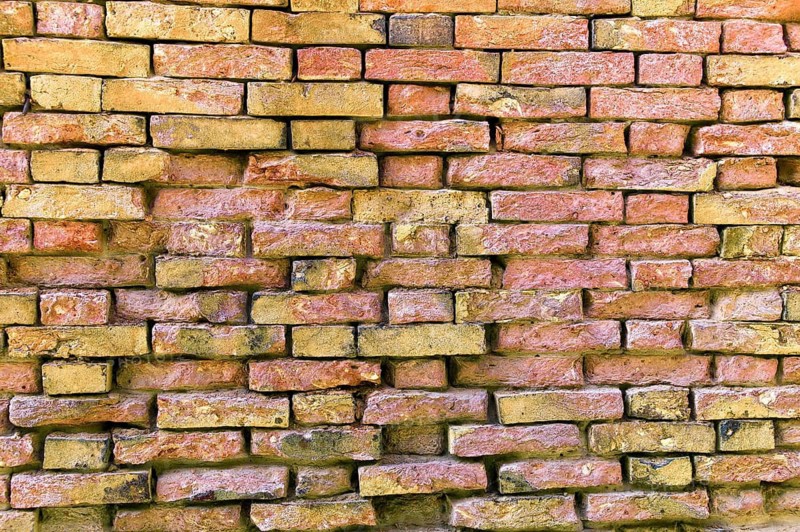 A brick house wall. Brick wall as background with free text space, Austria