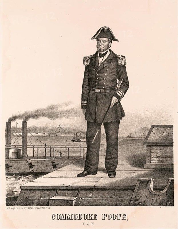 Andrew Hull Foote (born 12 September 1806 in New Haven, Connecticut, died 26 June 1863 in New York City) was a rear admiral in the United States Navy who served during the American Civil War, American history, authentic, digitally restored reproduction of a 19th-century original, exact date of the image unknown, historical