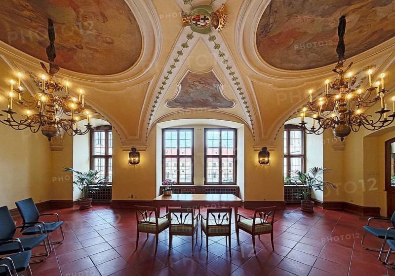 Palace chapel, historic rooms in the city palace, today town hall, also used as a wedding room, Baroque quarter, Fulda, East Hesse, Hesse, Germany