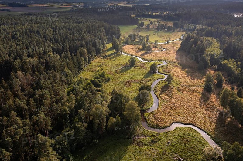 Bavaria, Upper Palatinate, Tirschenreuth, Waldnaab, Waldnaabaue, wild pastures Waldnaabaue, aerial view, aerial view