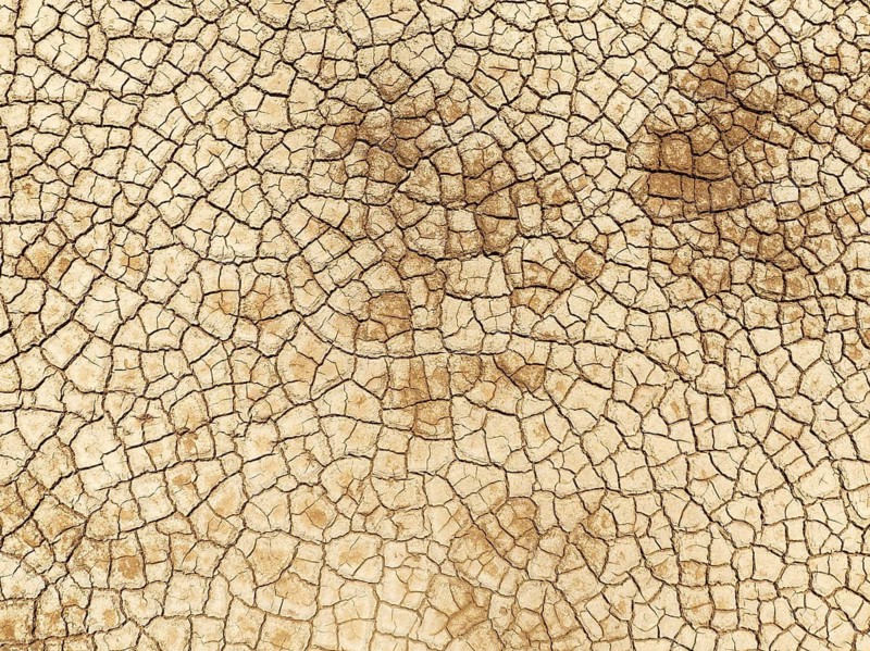 Cracked earth. Aerial view. Drone shot. Namib Desert, Skeleton Coast, Namibia