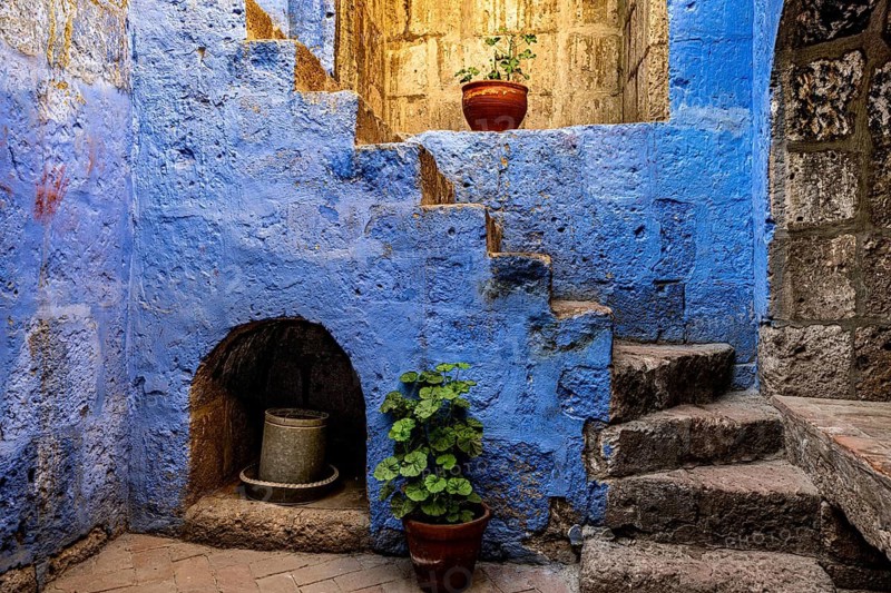 Santa Catalina Monastery of the Sisters of the Order of St. Catherine of Siena, partial view, UNESCO World Heritage Site, Arequipa, Southern Peru, South America
