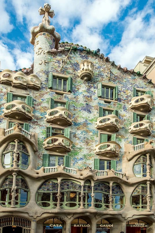 Casa Batllo Modernism Design by Antoni Gaudi, Old Town, Barcelona, Spain