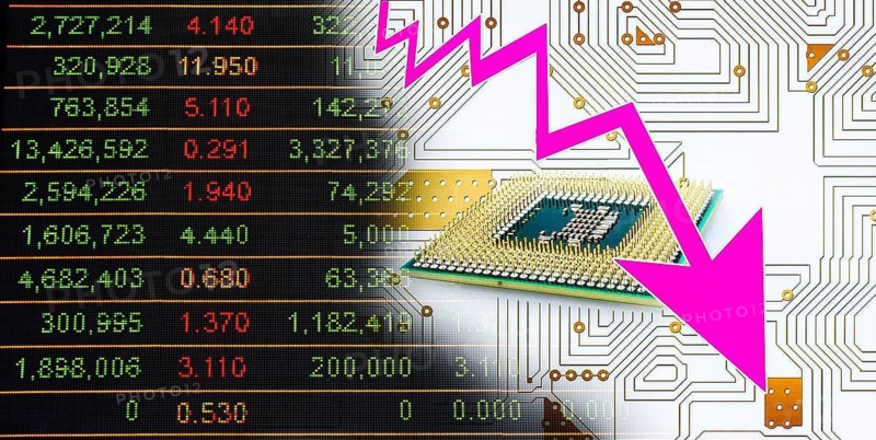 Symbolic photo, microchip stock market fall, supply bottleneck, chip mass buying, computer industry, Taiwan problem, financial market, stock exchange, charts, prices, rising, falling, trader, broker, investment banker, central bank, ECB, international markets, resistance to USA and mafia methods of Donald Trump, elections, EU elections, population, multilateral negotiation, economic areas, capitalism, communism, treaties, agreements, nation states, agreements, international law, opponents, protectionism, espionage, customs agreements, taxation, European Parliament, Brussels, American tariff policy, Donald Trump