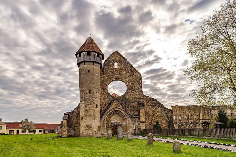 Ruin of the monastery Kerz in Carta or Kerz, Transylvania, Romania