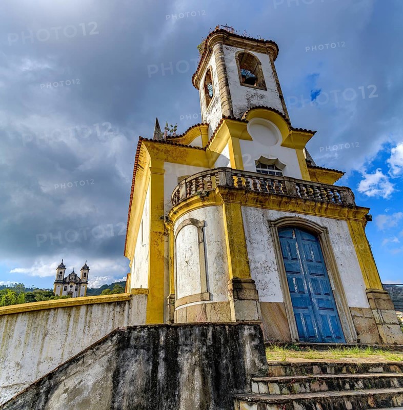 Famous historic baroque churches in the old city of Ouro Preto, Minas Gerais, Ouro Preto, Minas Gerais, Brazil