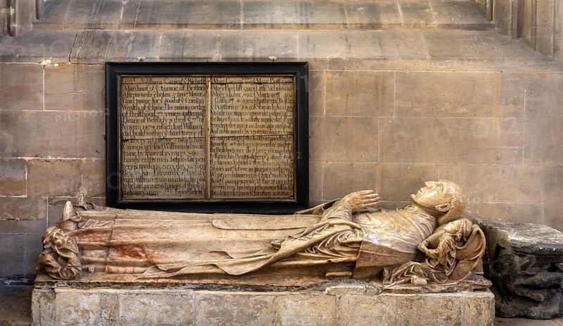 Effigy and tomb of William Canynges, interior of St Mary Redcliffe church, Bristol, England, UK