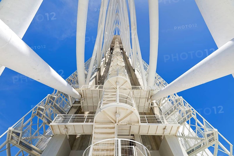 Vasco da Gama Tower along the Tagus River, Detail of the metallic structure, Park of Nations, Lisbon, Portugal