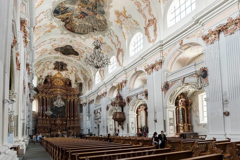 Baroque church, interior view, Jesuit church, old town, Lucerne, Lake Lucerne, Canton of Lucerne, Switzerland