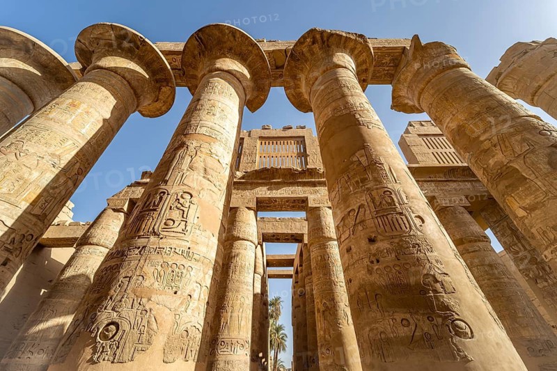The Great Hall of Columns in the Karnak Temple in Karnak near Luxor, Egypt