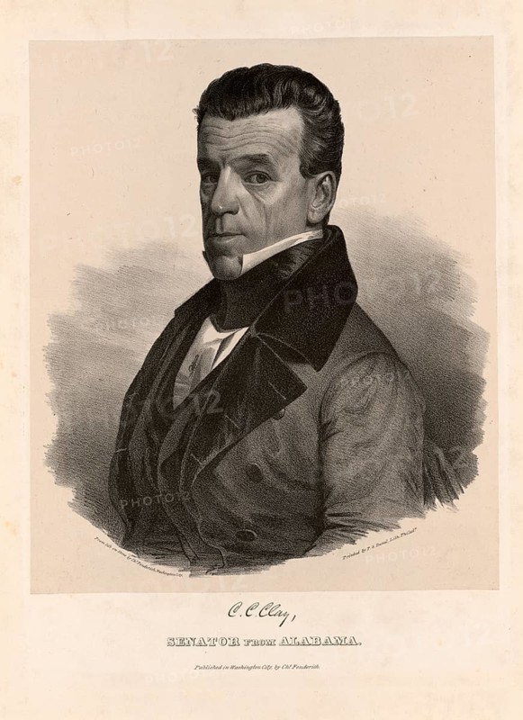 Clement Comer Clay (1789–1866) was a lawyer and politician who served as a senator for the US state of Alabama in Congress from 1837 to 1841, authentic, a high-resolution, digitally restored reproduction of a 19th-century original, exact date of the image unknown, American history, historical