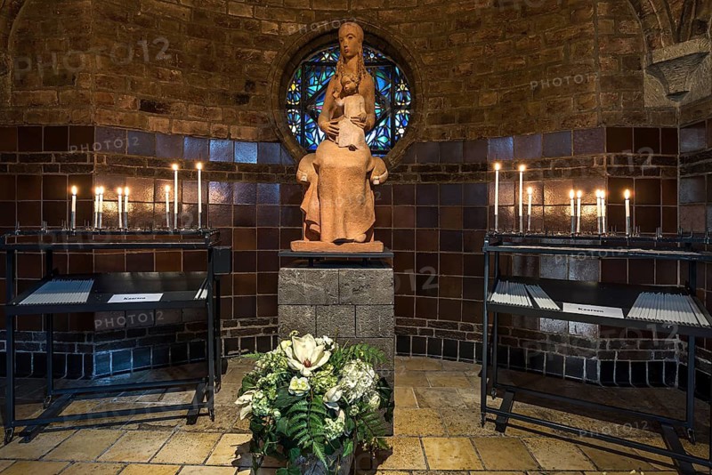 Statue of Mary with Sacrificial Candles, St. Jacobuskerk, Enschede, Netherlands