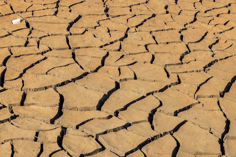 Dried ground of the Lehnmühle dam, Dippoldiswalde, Saxony, Germany