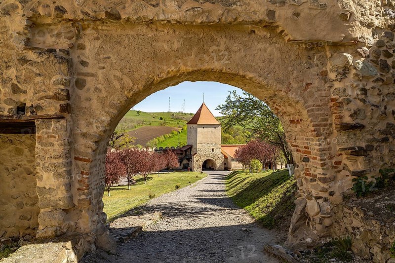Archway in Rupea Fortress or Repser Castle, Rupea, Transylvania, Romania