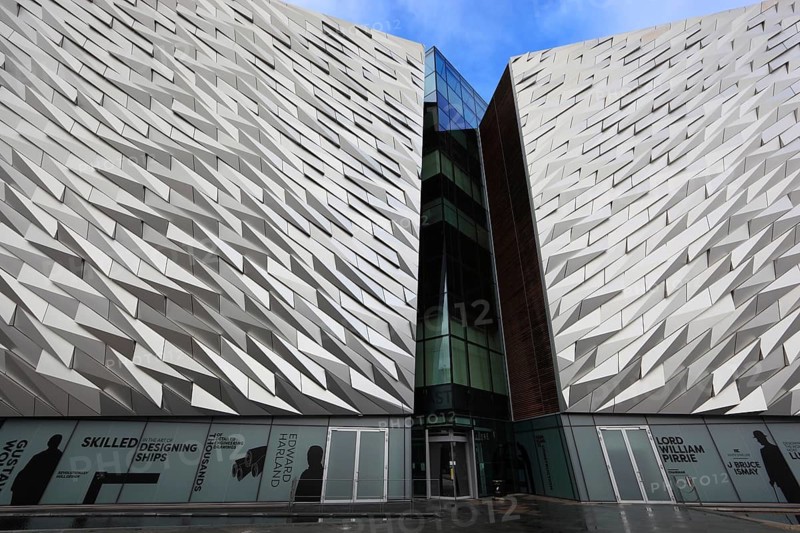 Titanic Museum in Belfast, Northern Ireland, The Titanic Belfast is a visitor attraction that opened in 2012 and represents a monument to Belfast's maritime heritage on the site of the former Harland & Wolff shipyard in the Titanic district of the city where the RMS Titanic was built, Northern Ireland/Titanic Belfast is a visitor attraction opened in 2012, a monument to Belfast's maritime heritage on the site of the former Harland & Wolff Shipyard In the City's Titanic Quarter, Northern Ireland