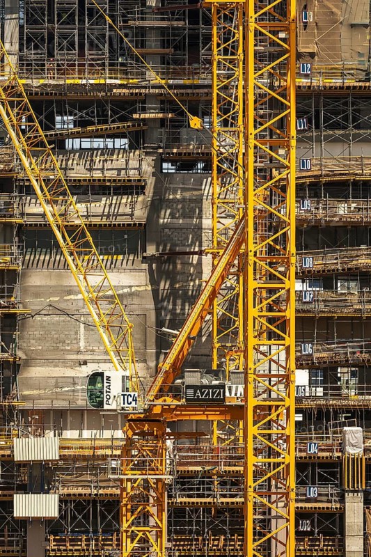 Building Construction Site New Scaffolding, Dubai, United Arab Emirates, UAE