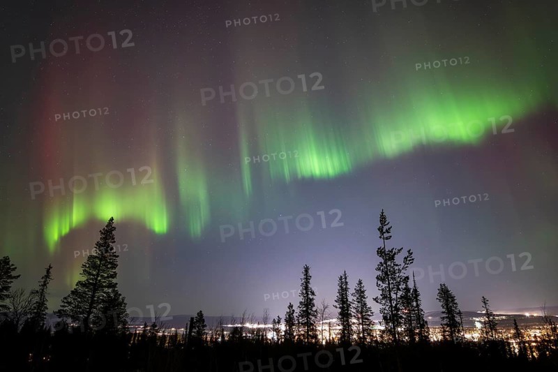 Northern Lights (Aurora borealis), Gällivare, Norrbotten, Lapland, Sweden, December 2024