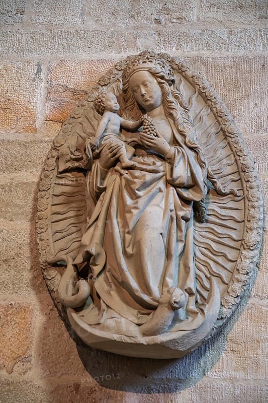 Relief of Mary with Infant Jesus, St. Peter Cathedral, Osnabrück, Lower Saxony, Germany