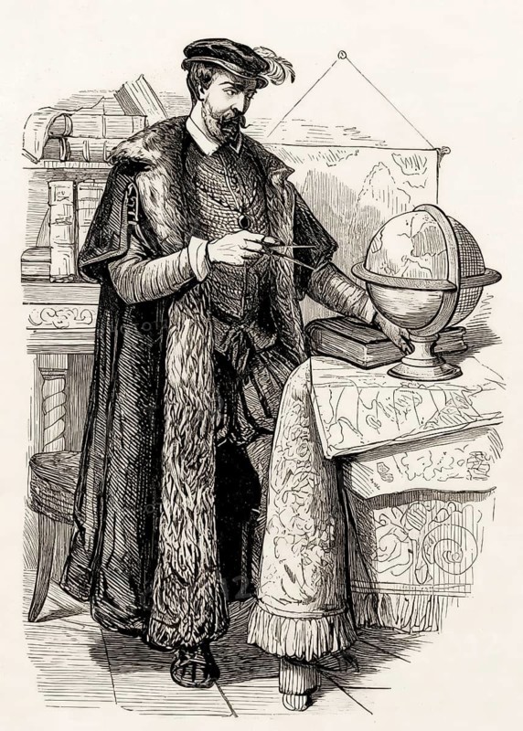 Abraham Ortelius, 1527 – 1598, Flemish scholar, cartographer, geographer and cosmographer, digitally edited based on a historical illustration