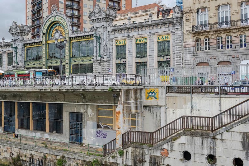 Art Nouveau, architecture at the historic Bilbao-Concordia train station in Bilbao, Spain