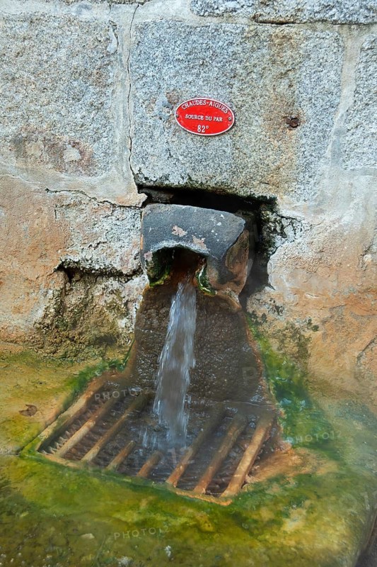 Chaudes-Aigues, spa town, the Par spring, water at 82 degrees Celsius, hottest in Europe, Cantal department, Auvergne Rhone Alpes, France