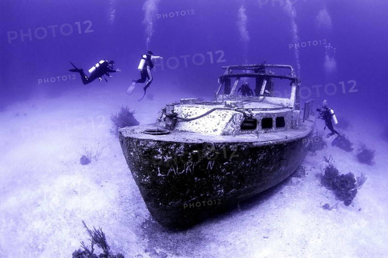 Diving in the Caribbean - Sunken Yacht, Caribbean, Central America