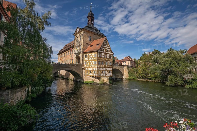 20 August 2026, View of the historic Old Town Hall during the 76th Sandkirchweih folk festival in Bamberg, Bavaria, Germany