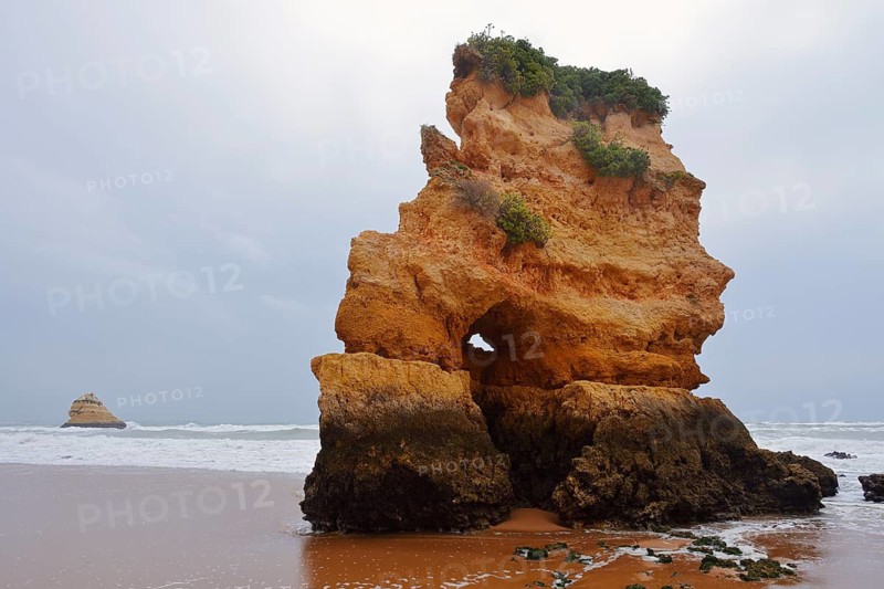 Rock formation on the coast, Praia Dona Ana, Lagos, Algarve, Portugal