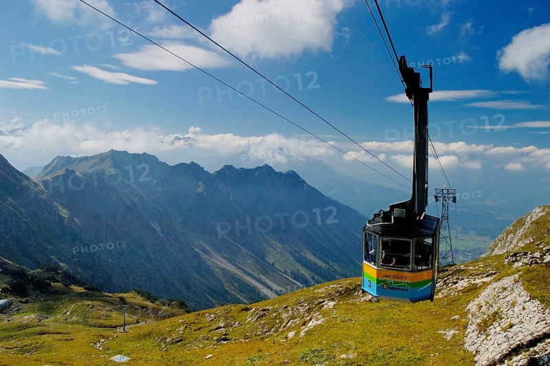 Mountains, Allgäu, view from Nebelhorn, cable car to Nebelhorn, Oberstdorf, Nebelhorn, Germany/Bavaria