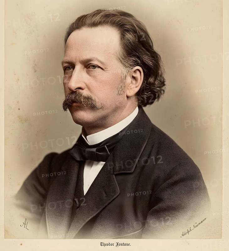 Portrait of Theodor Fontane 1860, German writer, journalist and theatre critic, Effi Briest, Der Stechlin, historical figure, historical illustration, digitally edited
